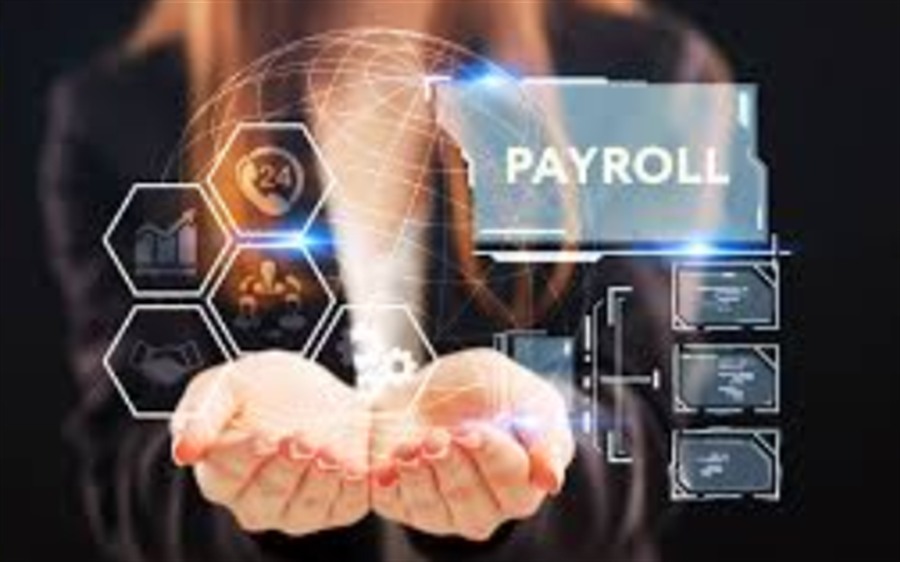 Payroll System interface concept with digital payroll and workforce payment workflows.